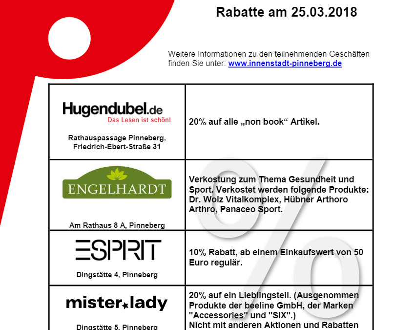 Verkaufsoffener Sonntag in Pinneberg – StadtRabatt